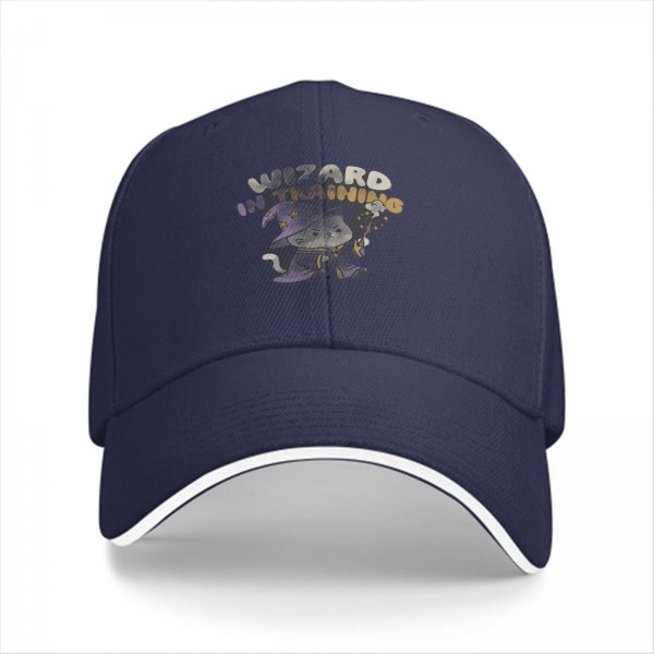 Wizard In Training Cat Graphic Black Baseball Cap