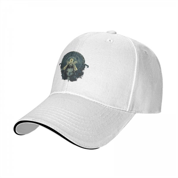 Black baseball cap with mystical occult graphic print