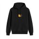 Black Hoodie With Cute Tabby Cat Graphic Print