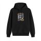 Black Hoodie With Phoenix Down Graphic Print