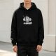 Black hoodie with sarcasm university graphic print