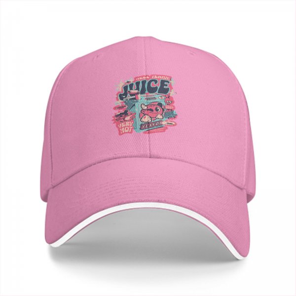 Black Baseball Cap With Retro Juice Box Graphic Print