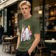 Olive T-shirt with Bored Unicorn Graphic Print