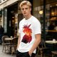Olive T-Shirt With Fiery Lion Creature Graphic Print