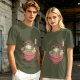 Olive T-Shirt With Frog In Ramen Bowl Japanese Art Print