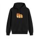Black hoodie with cute orange tabby cat graphic