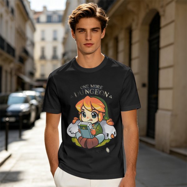 One More Dungeon Chibi Gamer T-Shirt With Zelda Character Art