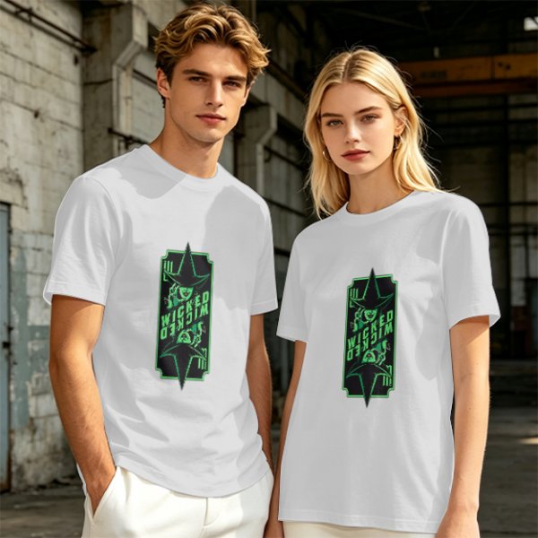 Olive Green T-Shirt With Wicked Witch Graphic Print