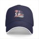 Black baseball cap with retro lifeguard graphic print