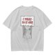 Olive t-shirt with cat holding 'It Probably Can Get Worse' sign