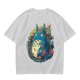 Olive T-Shirt with Whimsical Forest Spirit and Butterfly Print