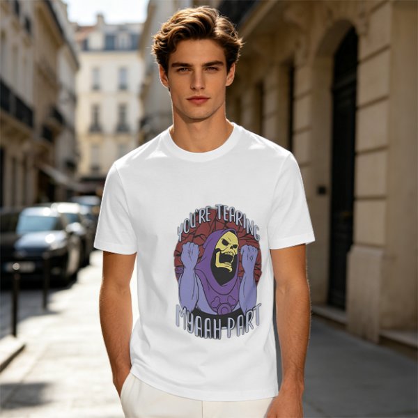 Olive T-Shirt With Skeletor 'You're Tearing Myaah-Part' Graphic