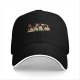 Black Baseball Cap With Whimsical Eyed Monster Creature Artwork