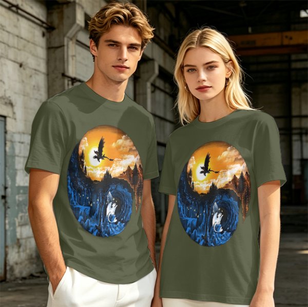 How to Train Your Dragon Night and Light Fury Dragon Scene T-Shirt