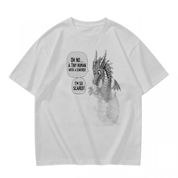 Olive Dragon Funny Sword Joke Graphic T-Shirt