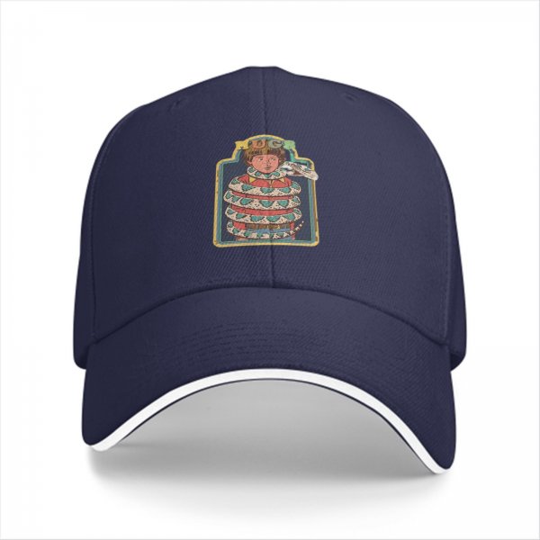 Black baseball cap with vintage snake wrapped around boy graphic