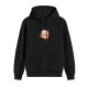 Black Hoodie With Hamburger Graphic Print