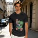 Olive T-shirt with Mario and Yoshi artistic graphic print
