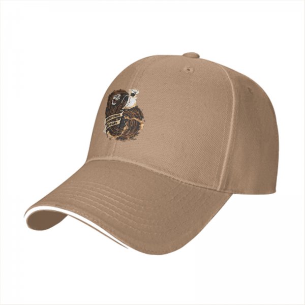 Black baseball cap with 'Enjoy Your Monday' grim reaper coffee graphic