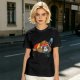 Olive green t-shirt with sleeping sloth graphic design