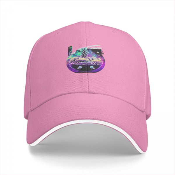 Black Baseball Cap With Galaxy Ramen Bowl Art