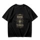 Olive green coffee graphic t-shirt with 'First drink the coffee then things will done' text
