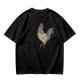 Olive Green T-Shirt With Vintage Rooster Graphic Print