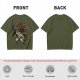 Olive T-shirt with He-Man and Battle Cat Graphic