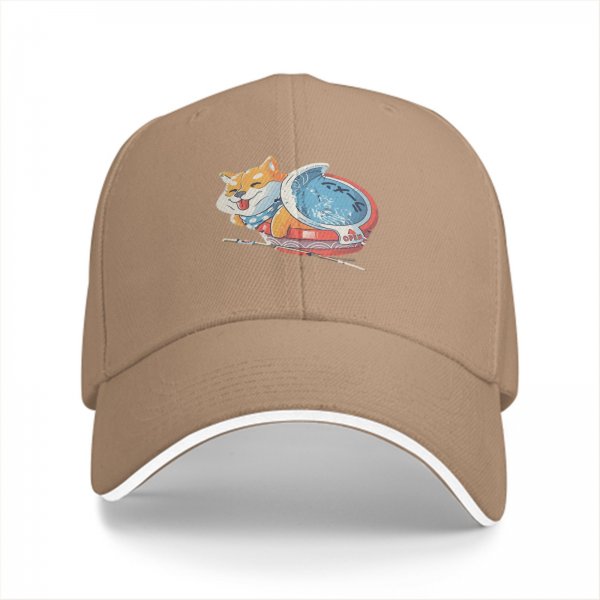 Black Baseball Cap With Cute Shiba Inu Ramen Bowl Graphic