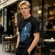 Olive T-Shirt With Cookie Monster Space Galaxy Cookie Print