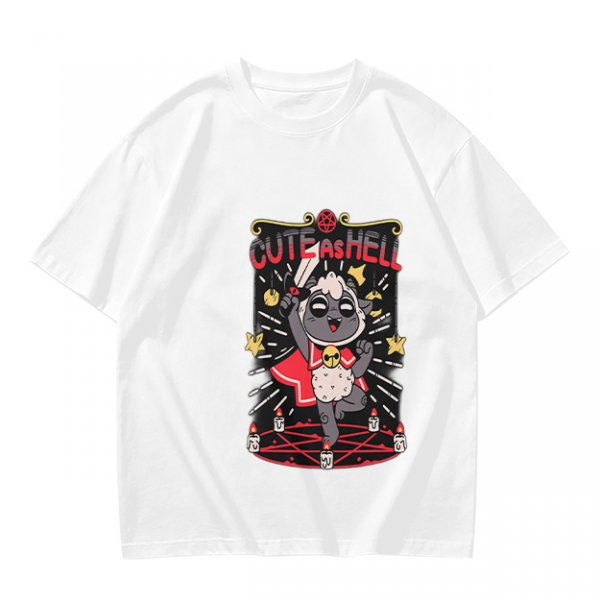 Olive Graphic T-Shirt With Cute As Hell Cult Lamb Print