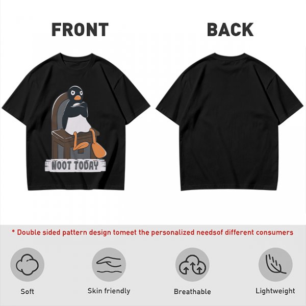 Olive T-shirt with Pingu Penguin 'Noot Today' Graphic Print