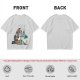 Olive T-Shirt Featuring 'king Club' and Animated Characters Print