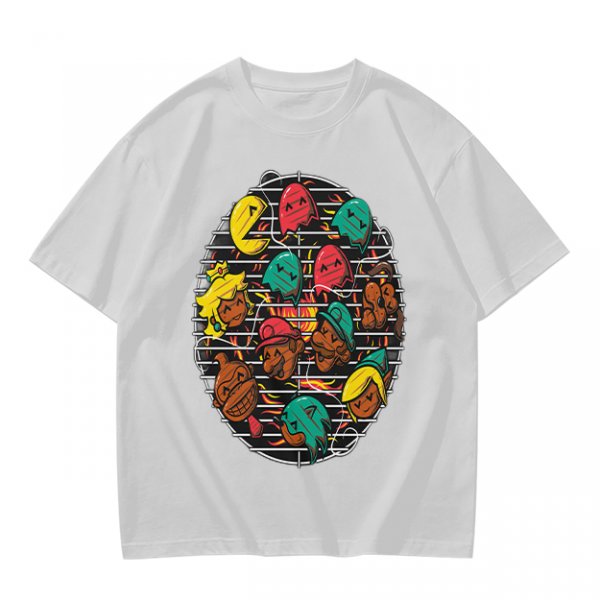 Gaming Character Grill Graphic Olive T-Shirt
