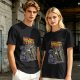 Olive graphic t-shirt with Back to the Trash raccoon design