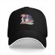 Black baseball cap with retro lifeguard graphic print