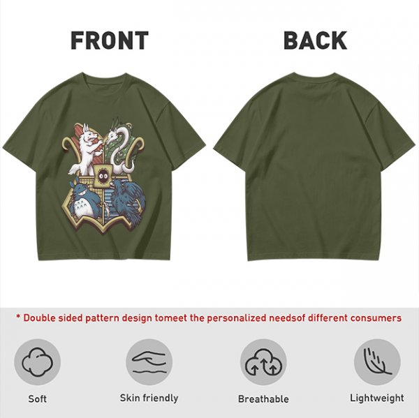 Studio Ghibli Fantasy Creatures Crest Graphic T-Shirt
