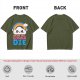 Olive T-Shirt With Cute Cloud Rainbow Graphic And 'We're All Gonna Die' Text