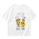 Olive T-shirt with Cute Pizza and Pineapple Cartoon Print