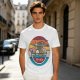 Olive T-shirt with Retro Ramen Bowl Chopsticks Graphic