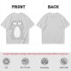 Olive Green T-Shirt With Grumpy Chubby Gray Cat Graphic