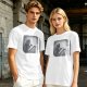 Olive T-Shirt With Horror Staircase Silhouette Graphic