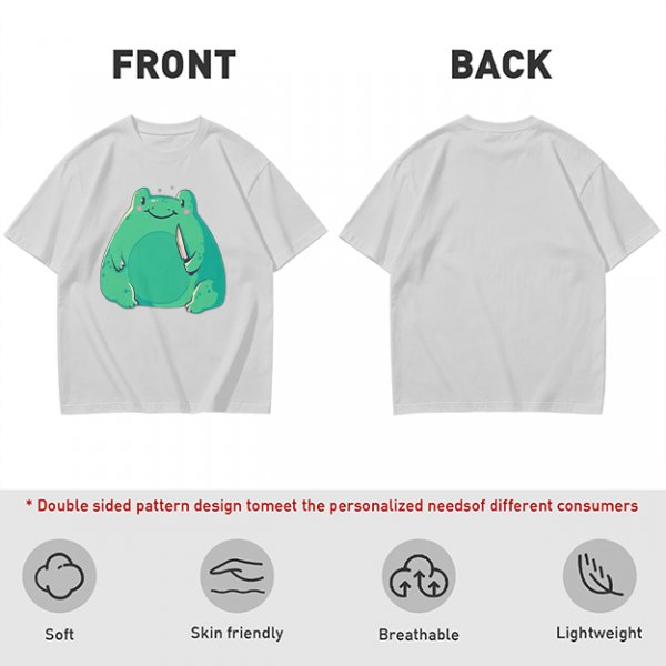 Olive Green T-Shirt With Cute Frog Holding Knife Graphic