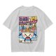 Olive green t-shirt with ramen monster anime graphic print