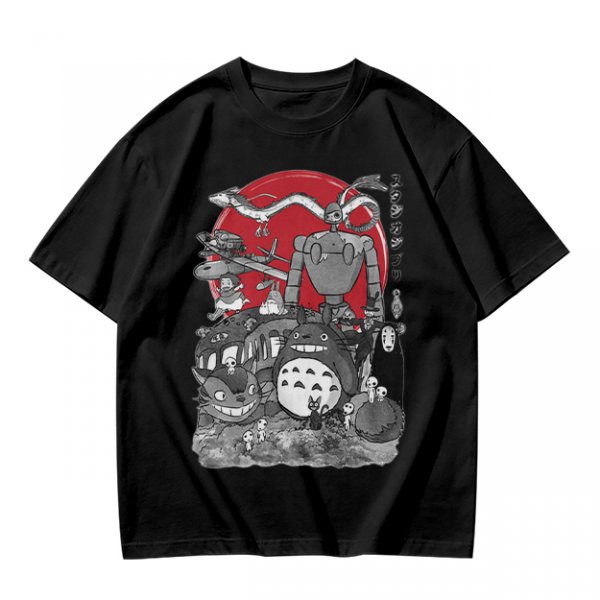 Studio Ghibli Characters Graphic Olive T-Shirt