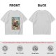Olive T-shirt with ukiyo-e style fantasy creature graphic print