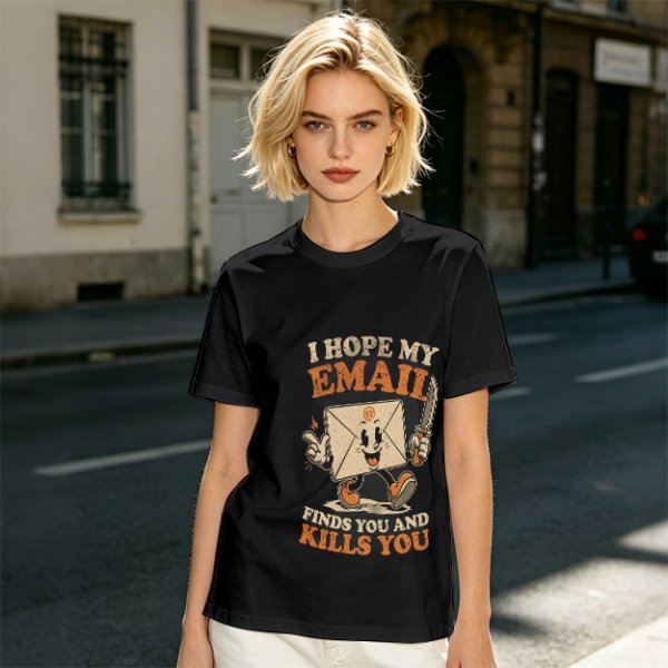 Olive Graphic T-Shirt With Sarcastic Email Cartoon Print