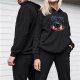 Black hoodie with Obey Cats occult cat and pentagram print