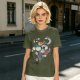 Olive T-Shirt With Studio Ghibli Character Balloon Print