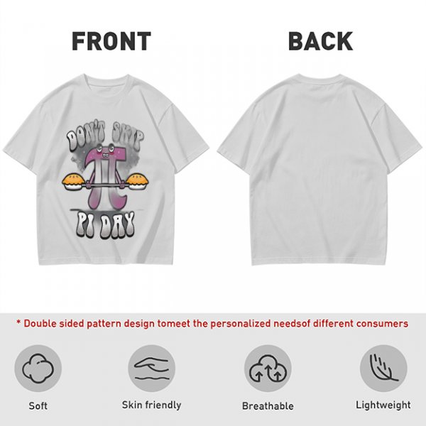 Don't Skip Pi Day T-Shirt with Lifting Pi Character Holding Pies